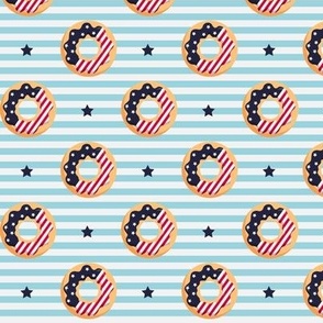 (S Scale) Flag Donuts with Blue Star on Light Blue Stripes