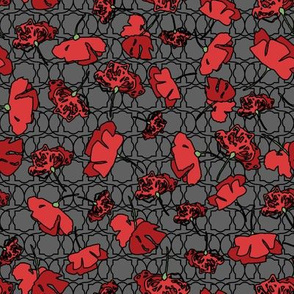 red poppies on gray by rysunki_malunki