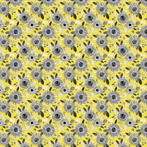  ultimate gray sunflowers  on illuminating yellow - pantone 2021