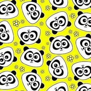 Cute Panda - on yellow