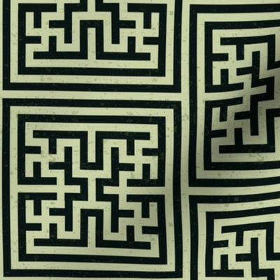 Geometric oriental - black and sea