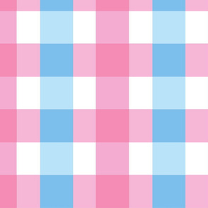 Pink Blue White Check Large