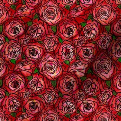 Stained Glass Roses, Red