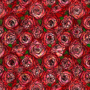 Stained Glass Roses, Red