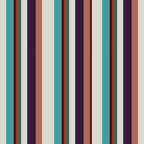 Copper Teal Cream Stripes