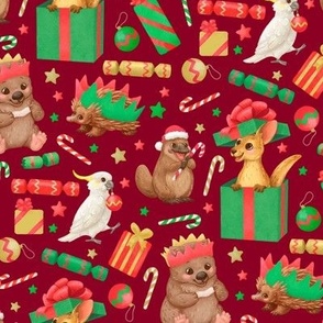 Cute_Christmas_Xmas_Clip_Art_Patterns_Burgundy