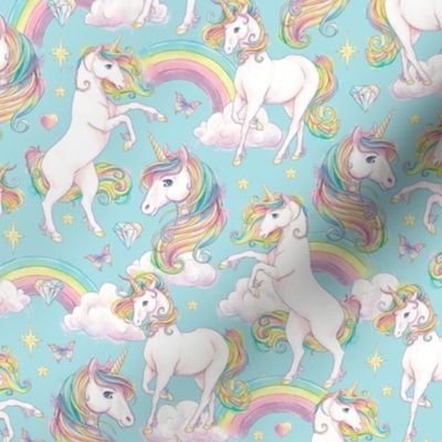 Rainbow Unicorn - Sky Blue