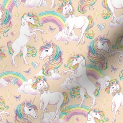 Rainbow Unicorn - Pastel Orange