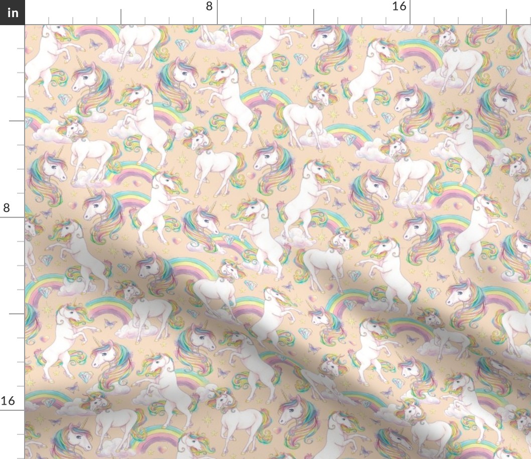 Rainbow Unicorn - Pastel Orange