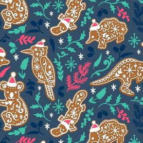 Australian Animal Gingerbread Cookies Christmas - Navy