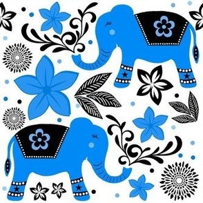 Bigger Scale Blue Circus Elephants