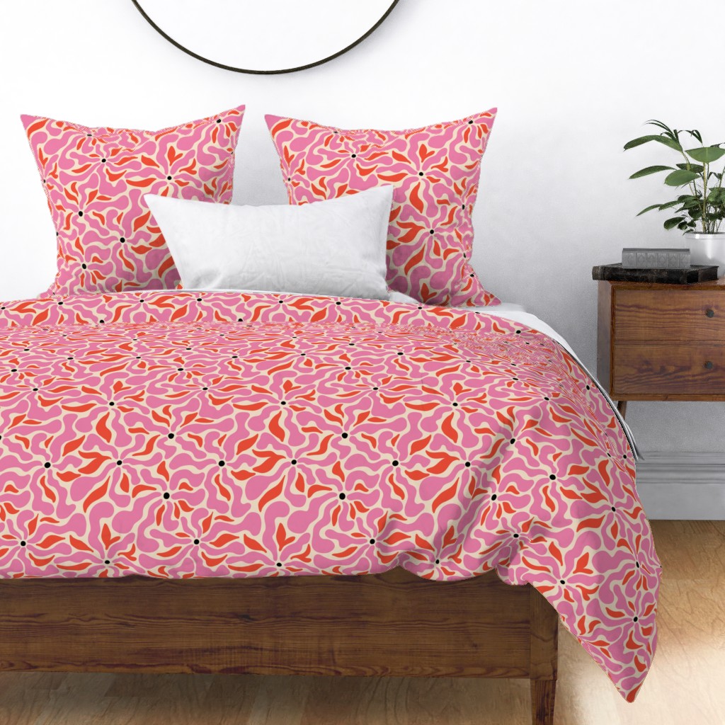 pink and orange duvet cover