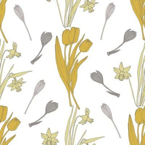 Spring flowers repeat pattern