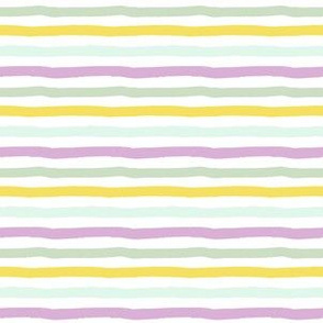 6" Lilac Yellow and Green Stripes