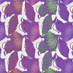 sketched leaves_purple_repeat unit