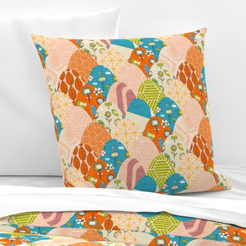 Patchwork Floral Scales Orange