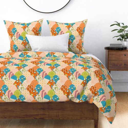 Patchwork Floral Scales Orange