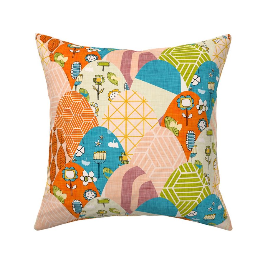 Patchwork Floral Scales Orange