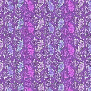 Purple sketched leaves_Quilting