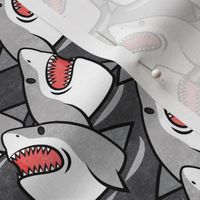 shark attack! - great white sharks - grey - LAD21