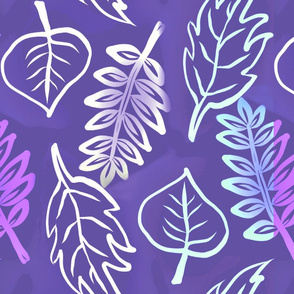 Violet sketched leaves_repeat