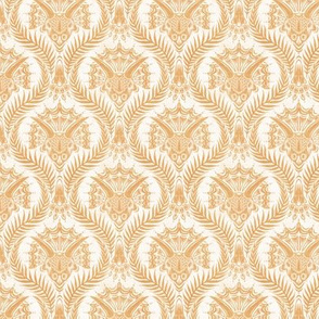 Triceratops Damask - ochre gold - small scale