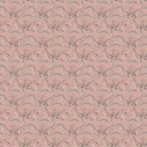 TINY Vincent Van Gogh Almond Blossom in Old Rose Pink Sage Green Tan