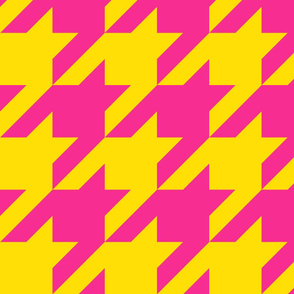 houndstooth pink yellow