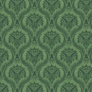 Triceratops Damask - fern green - small scale 