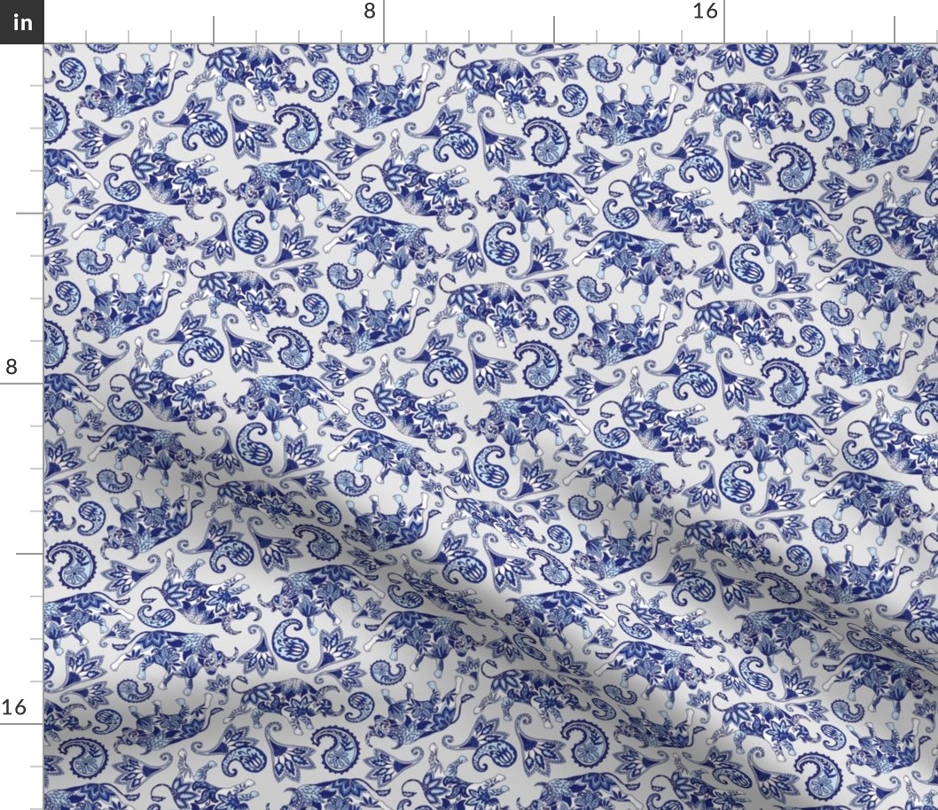 Ox Paisley (Blue and Grey Palette) – Small Scale