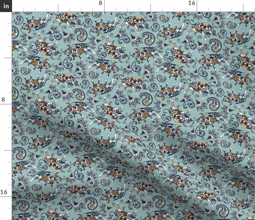 Ox Paisley (Blue-Grey Palette) – Small Scale