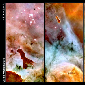 186-7 Detail images C-1, C-2, & C-3 of the Composite Panorama Image of the Carina Nebula