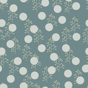 Dots and herbs Aegean Teal, Gray Cashmere