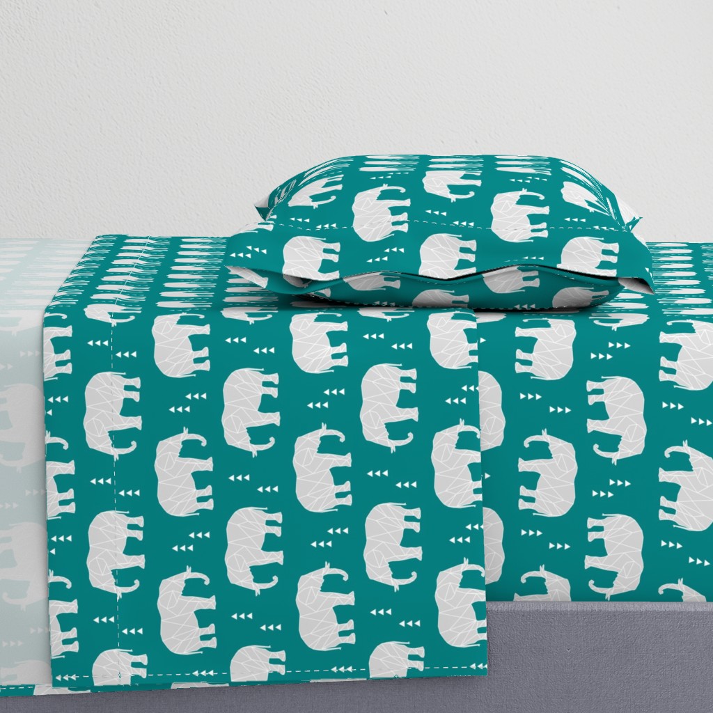 Geometric Elephant // teal C21