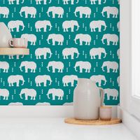 Geometric Elephant // teal C21