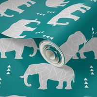 Geometric Elephant // teal C21