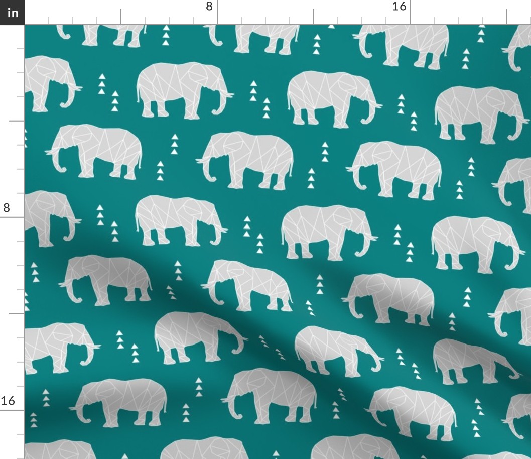 Geometric Elephant // teal C21