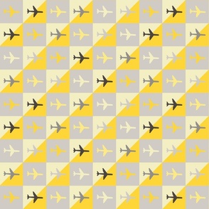 Gray & Yellow Airplanes - Blocks 6