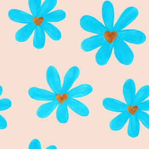 Painted Blue Flowers