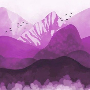 Watercolour Landscape Magenta