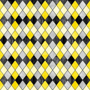 Watercolor argyle grey and yellow colors 