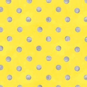 Trendy yellow and grey polka dot 