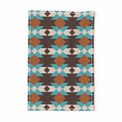 Bold Aztec boho geometrics brown teal large