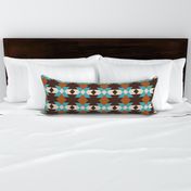 Bold Aztec boho geometrics brown teal large