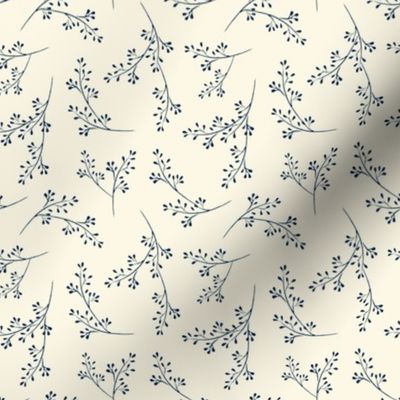 Cotswold sprig - blue _ cream  (4")