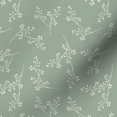 Cotswold Sprig - leaves, sage green (6")