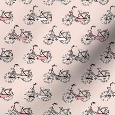 Sweet vintage bike ride bicycles in pastel pink blush girls