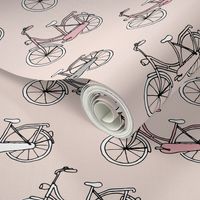 Sweet vintage bike ride bicycles in pastel pink blush girls