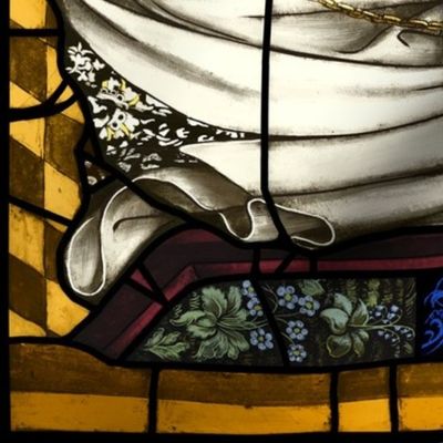 Saint Margaret 1400s stained glass window Fat Quart Sized