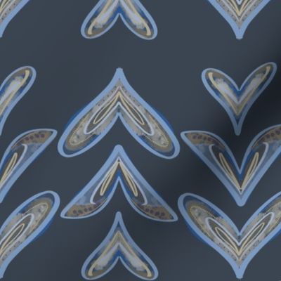 Mermaid tails on blueII-pattern